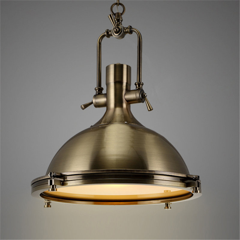 Luminaire suspendu avec diffuseur givré en bronze