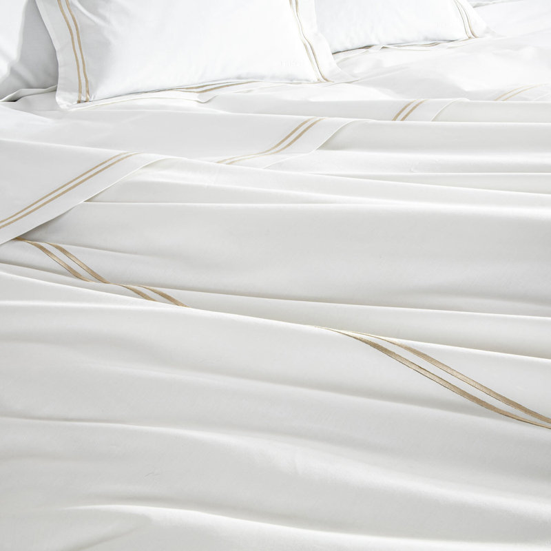 Classic Duvet Cover, Twin Duvet Cover, White/Khaki