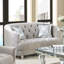 Causeuse grise grise contemporaine avec capitonnage