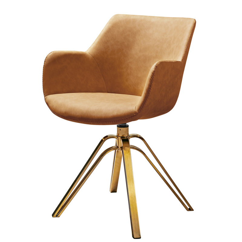 Fauteuil pivotant rembourré Everly Quinn, Kaki