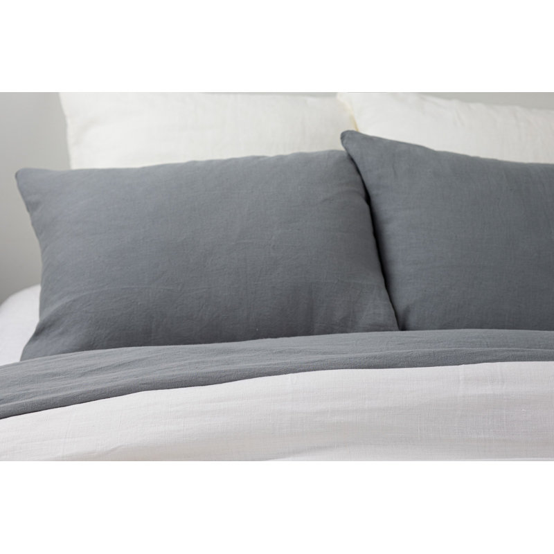 Darama Ash Grey Linen Sham, Standard, Camel