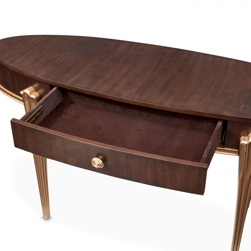 Camellia Field Vanity With Mirror & Chair - Warm Pecan