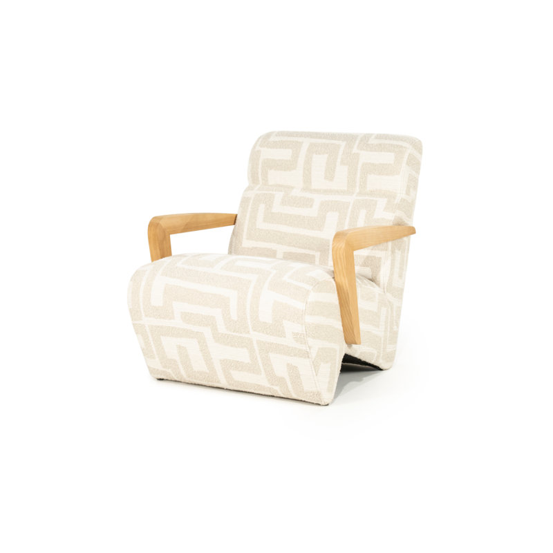 Fauteuil d'appoint Olek, Mélange de polyester beige / gris clair