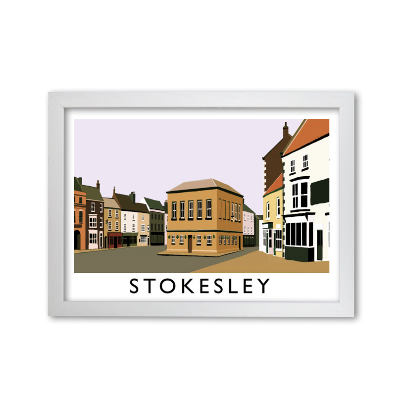 Stokesley by Richard O'Neill - Single Picture Frame Print, White, 594cm H x 814cm W x 3cm D