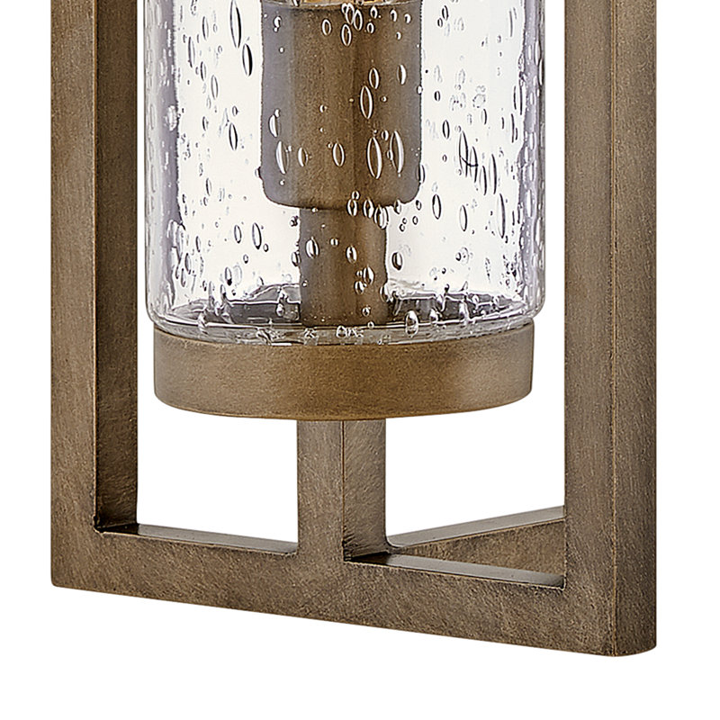 Cordillera Seeded Glass Outdoor Wall Lantern, 26" H x 8.75" W x 7" D, Burnished Bronze