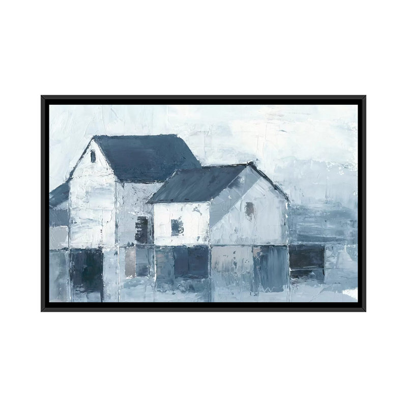 «Indigo Barns I» par Ethan Harper, reproduction d'art sur toile, H 18 po x l 26 po x P 1,5 po, Pas de tapis
