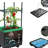 Raised Garden Bed Planter Boxes with Trellis, 70.9" Wheeling Self-Watering Tomato Planter Boxes with Trellis (Black)