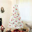 Arbre de Noël artificiel de 7,5 pi, blanc, 1346 pointes de branches, ouverture automatique, base en acier, rehausse l'ambiance du bureau à domicile