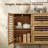  Buffet Cabinet With Slatted Doors, 47" W Sideboard Buffet With Drawers, Modern Mid Century Accent Storage Cabinet For Living Room, Entryway, Kitchen, Oak-1328327430