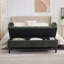 Chenille Upholstered Bench with Flip Top-1141150571