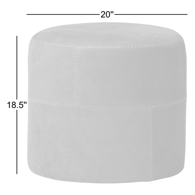 Camino Cylinder Ottoman, Nubuck Olive