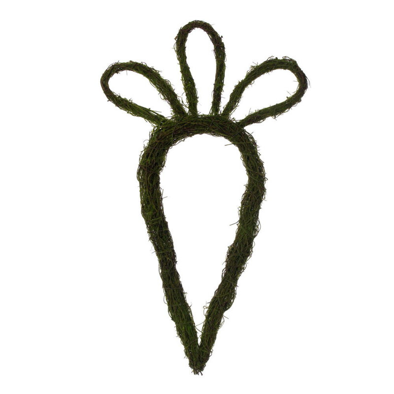 Vickerman 23"H x 12"W Carrot Outline Wreath. Made of natural twigs with a hint of artificial moss.