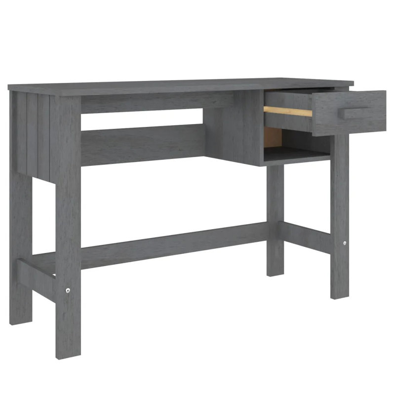 Harneen Solid Wood Writing Desk, Dark Grey