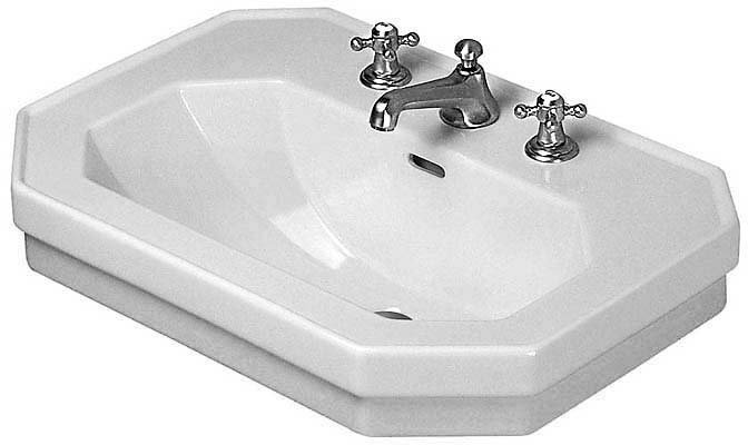 Duravit 1930 Series Ceramic 10" Wall Mount Bathroom Sink with Overflow, 27.5" W x 19.625" D, Single
