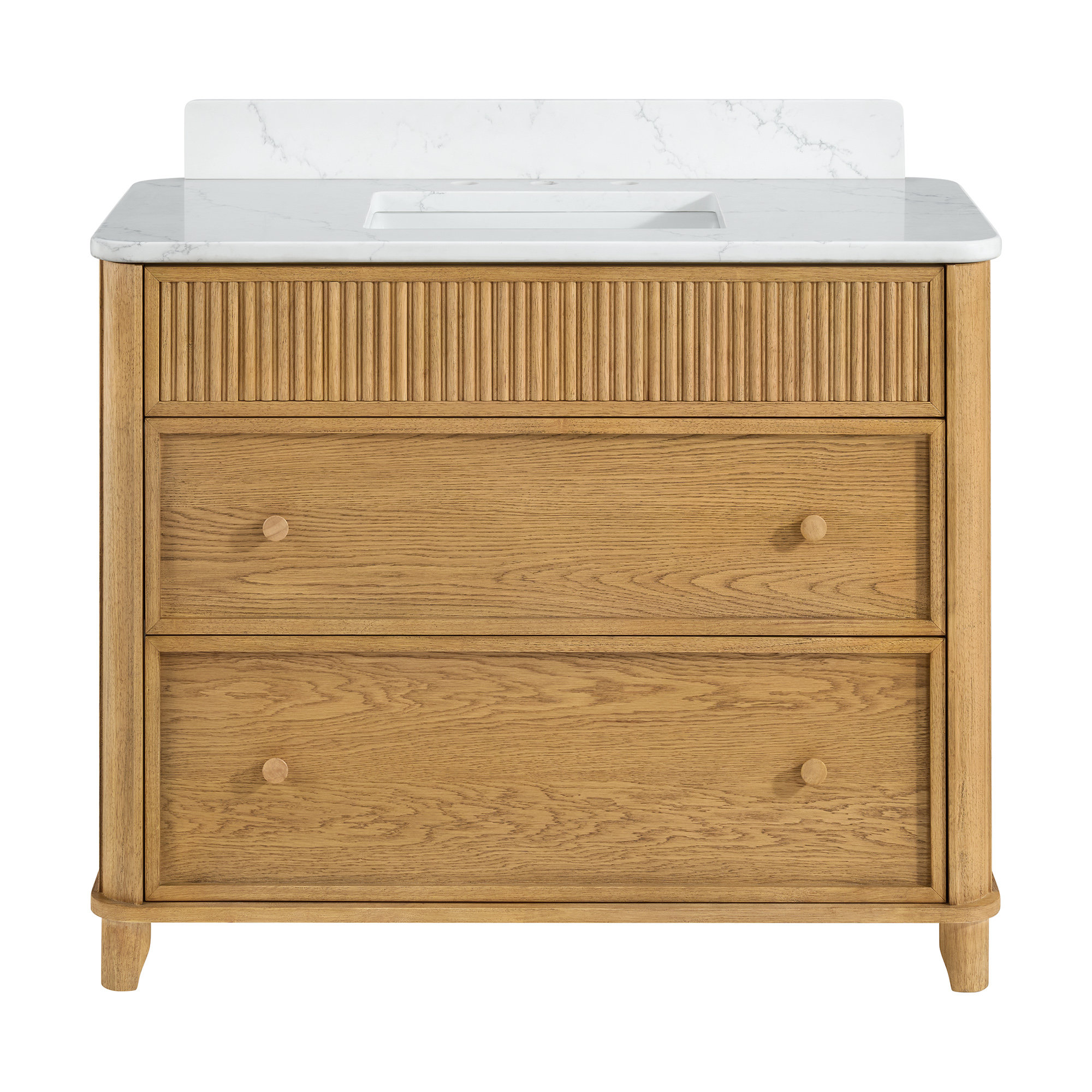 Kennedy Bathroom Vanity In Natural Enhanced Oak, Enhanced Natural Oak, 42"