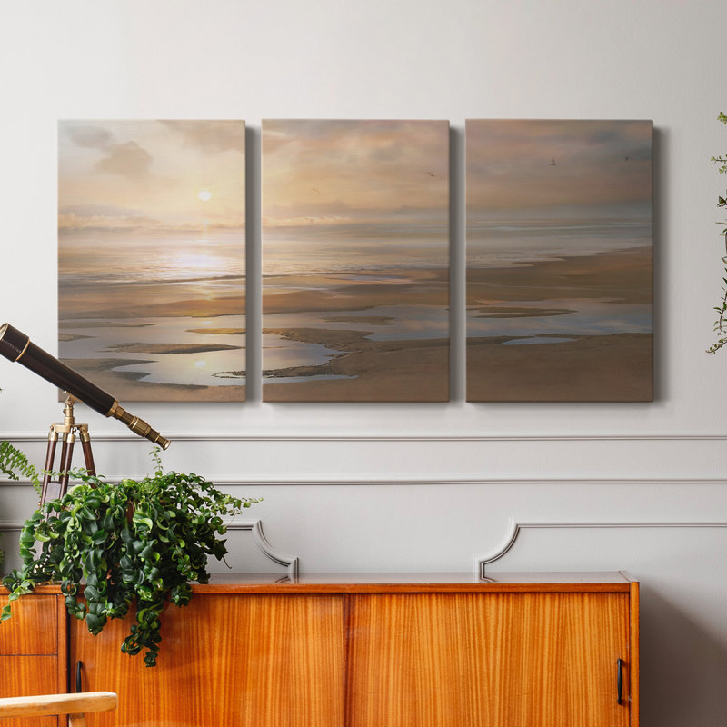 Approche du crépuscule - ensemble de 3 impressions sur toile tendue, H 36 po x l 72 po x P 1 po