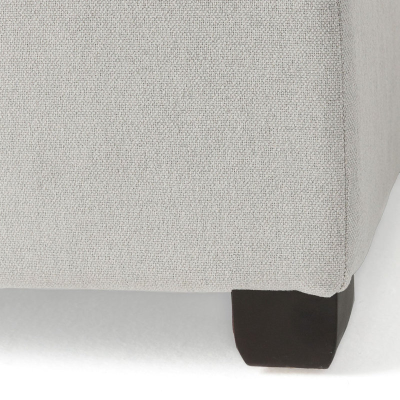 Jamil Upholstered Ottoman, Light Gray Fabric