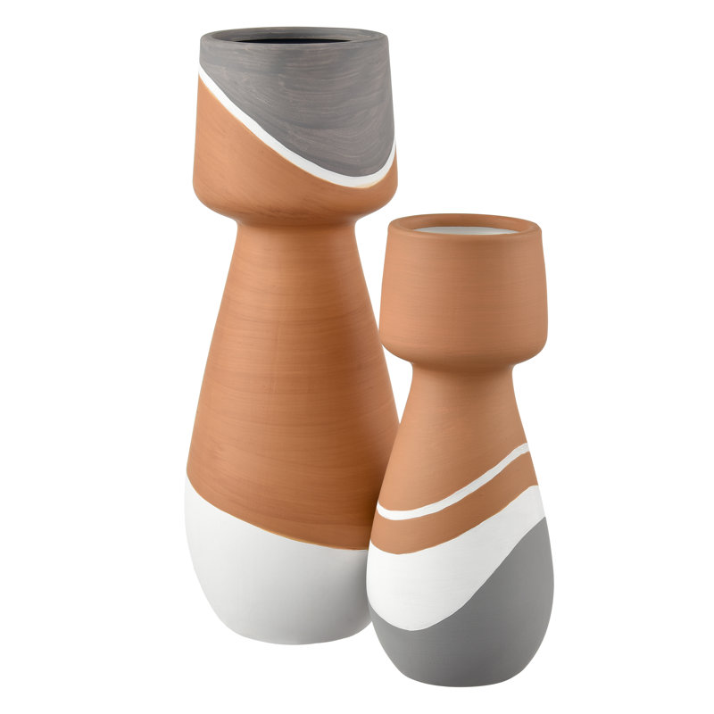 Eko Vase - Small Terracotta, 10" H x 4" W x 4" D