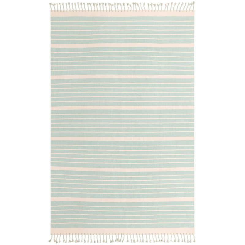 Yellville Cotton Striped Indoor Rug, Rectangle 10' x 14'1"