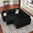 Rafael Velvet Chenille U-Shaped Modular Sleeper Sectional with Storage Ottoman-101956832