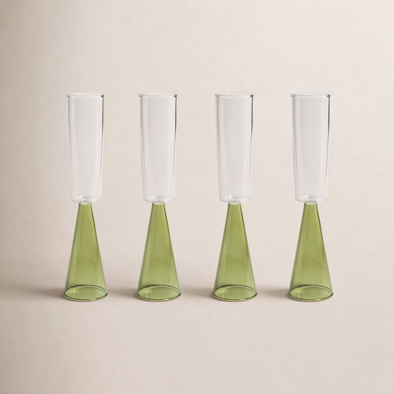 Monticello Champagne Flute, Green