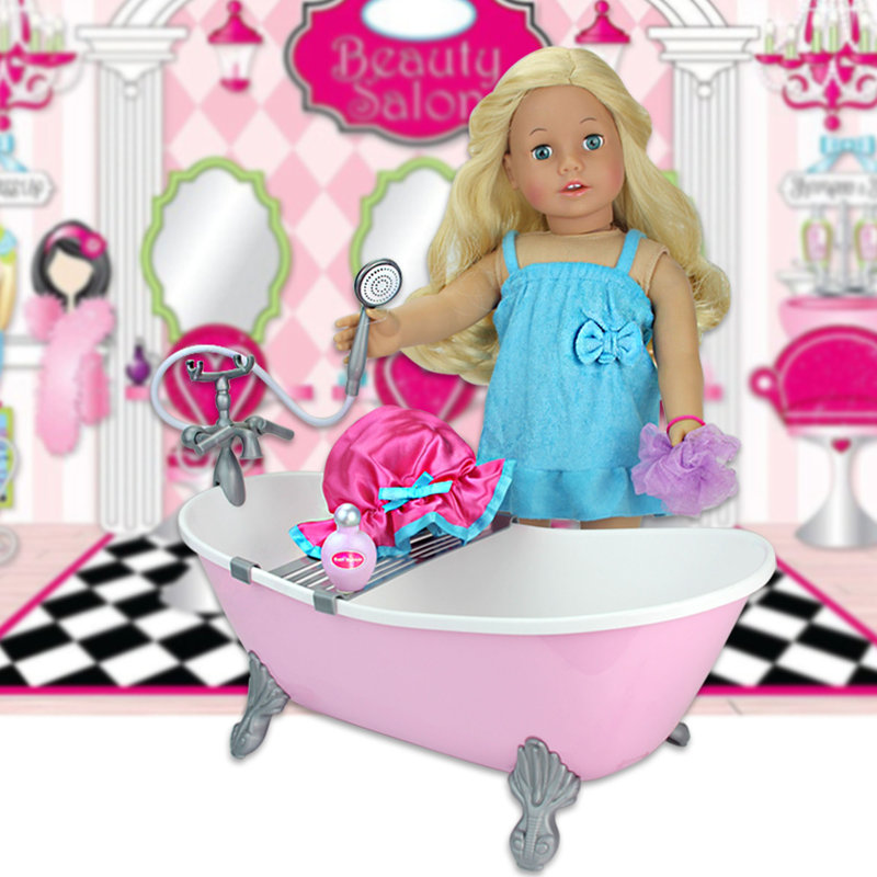Doll Bath Tub with Lining and Accessories
