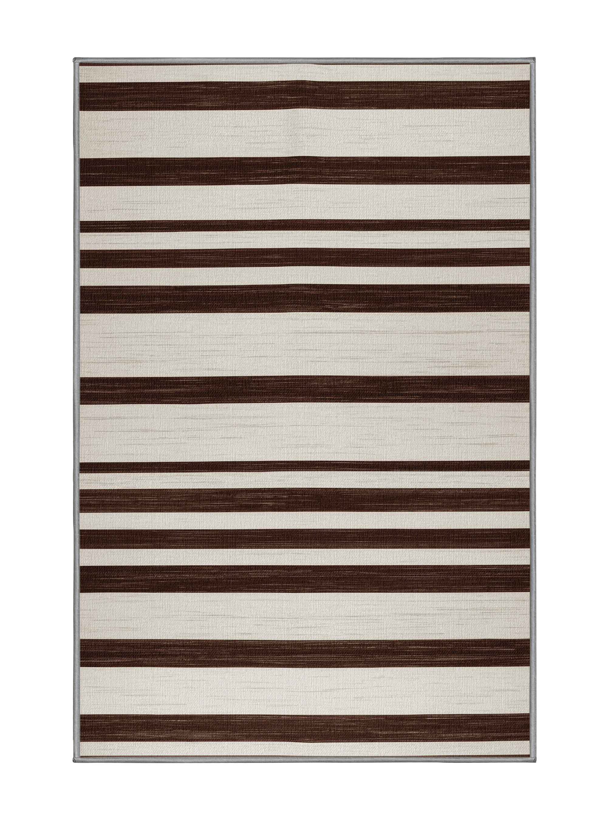 Horizontal Shape Rug Hokku Designs Machine Washable Horizontal Stripes Gray Area Rug | Wayfair