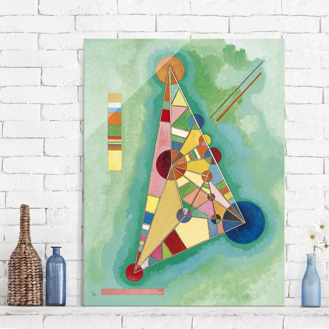 Glasbild Buntes Dreieck von Wassily Kandinsky