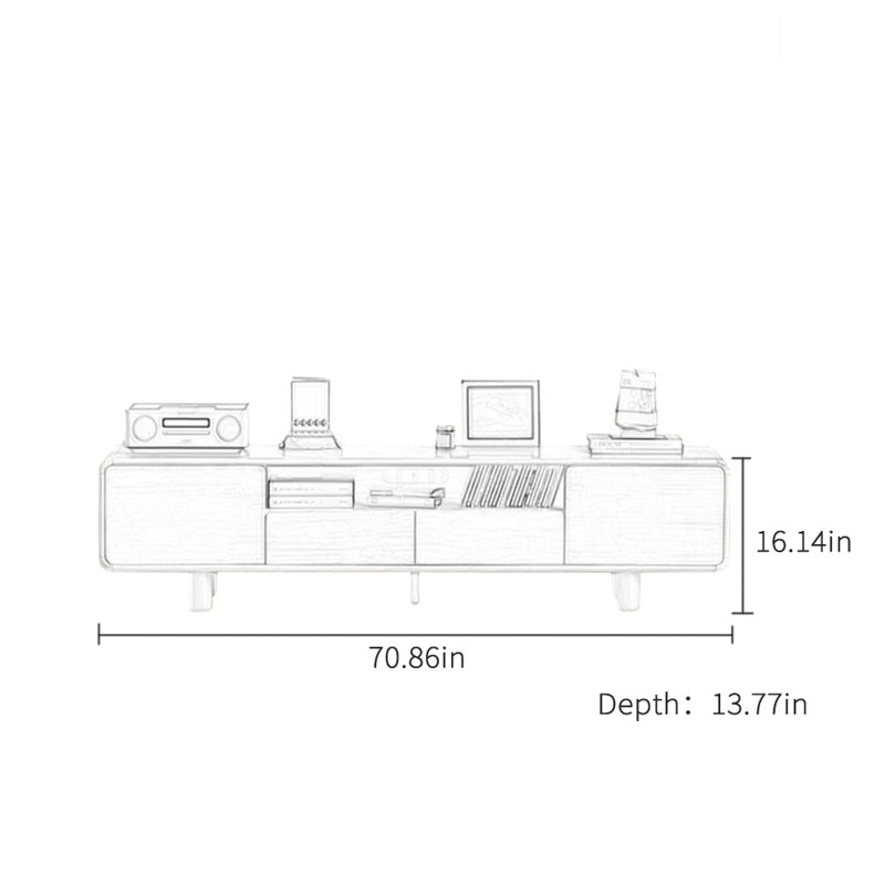 Meuble télé simple en bois massif