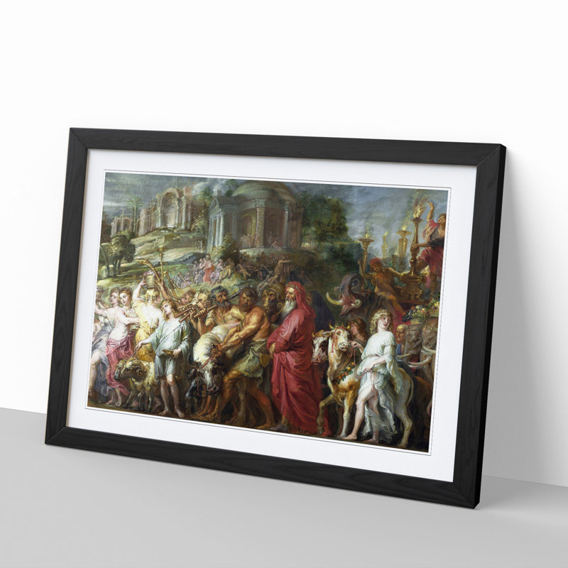 A Roman Triumph by Peter Paul Rubens - Picture Frame Painting, 27cm H x 36cm W x 2cm D, Black Framed