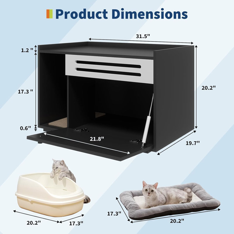 MDF Litter Box, Black