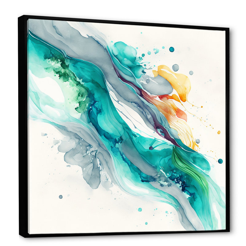 «Celebrations in Turquoise Shades of Blue VI», reproduction sur toile, H 36 po x l 36 po x P 1,5 po