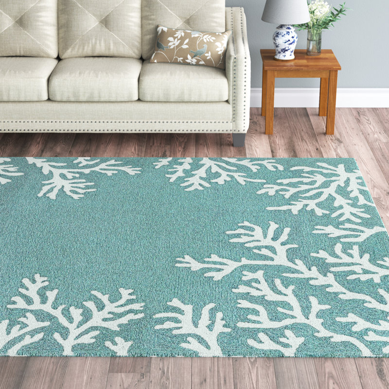 Bellavia Hand Tufted Floral Indoor/Outdoor Rug, Rectangle 3'6" x 5'6"