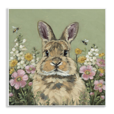 Plaque murale Spring Abloom Rabbit, design par Sara G. Designs