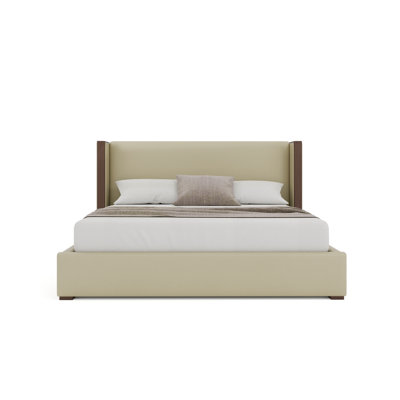 Vegan Leather Wingback Bed