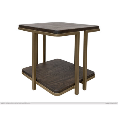 Zuleys Solid Wood End Table with Storage