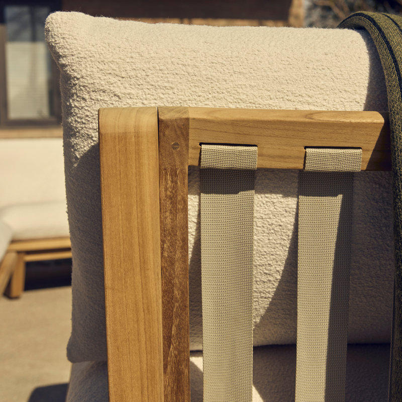 Dweller Teak Outdoor Lounge Chair with Ottoman, Yes
