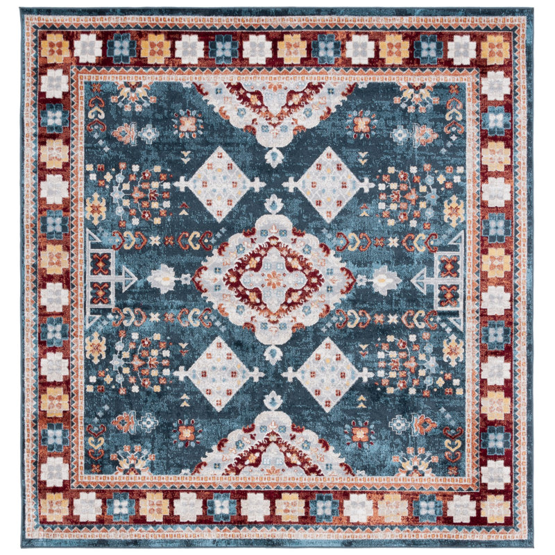 Bayside Performance Machine Washable Oriental Rug, Square 6'7"
