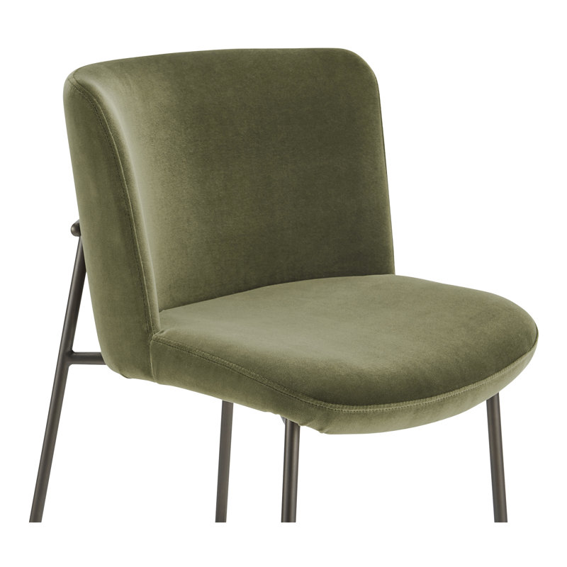 Early Upholstered Stool, Green Velvet, Bar Stool (30.3" Seat Height)