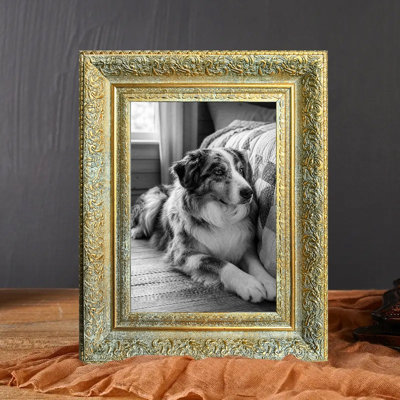 8" x 10" Antique Gold 3 PCS Mantel Picture Frame for Entryway Decor