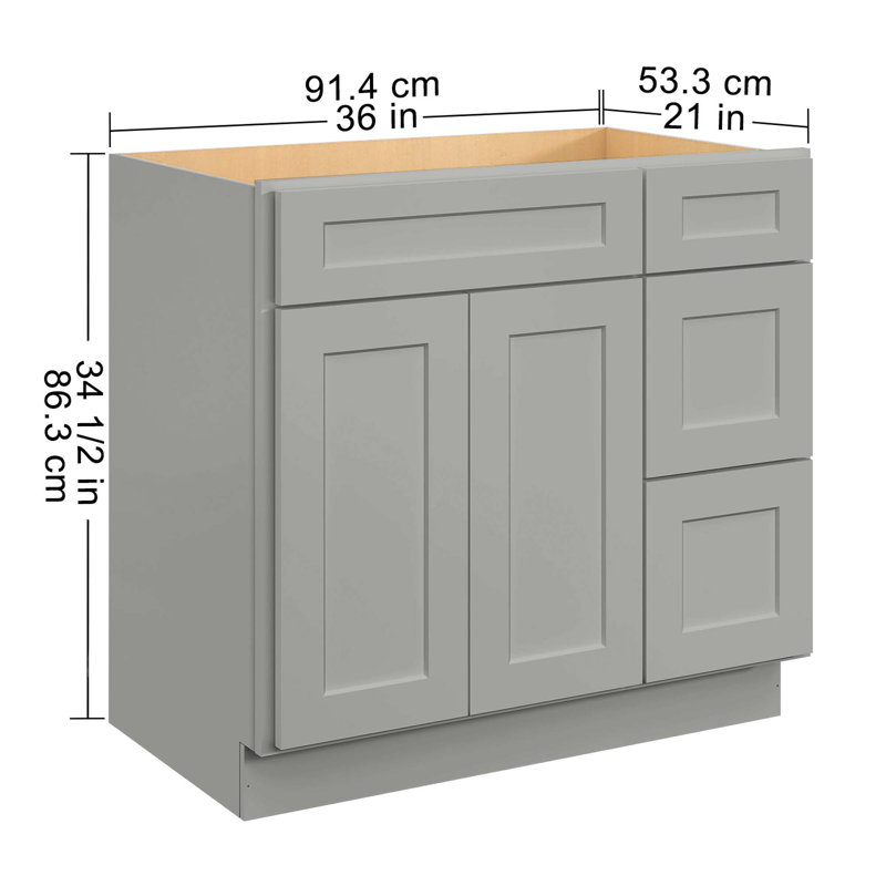 36 po X P 21 po P x 34,5 po Armoire de cuisine H Assemble, Gris