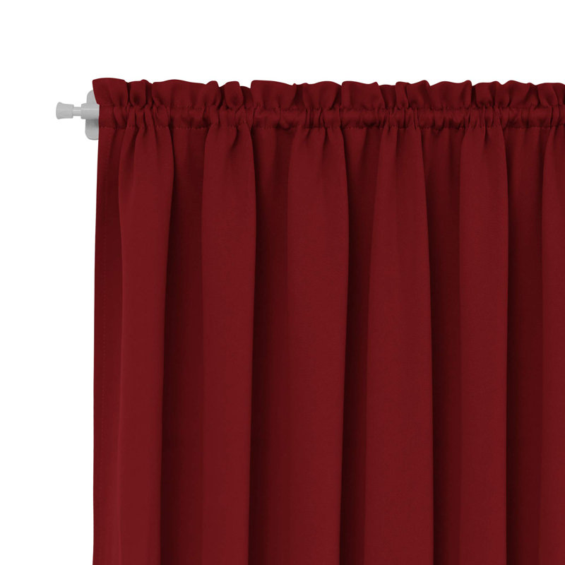 Penryn Room Darkening Curtain Single Panel, 25" W x 72" L, Red