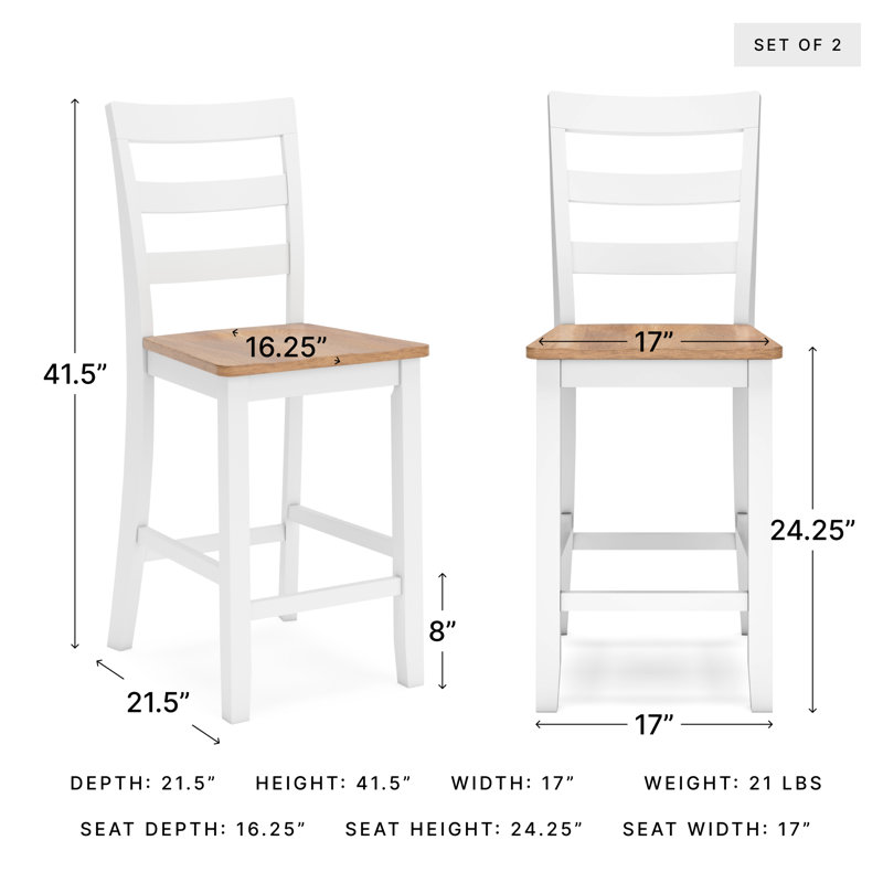 Malkin Counter Height Barstool, White
