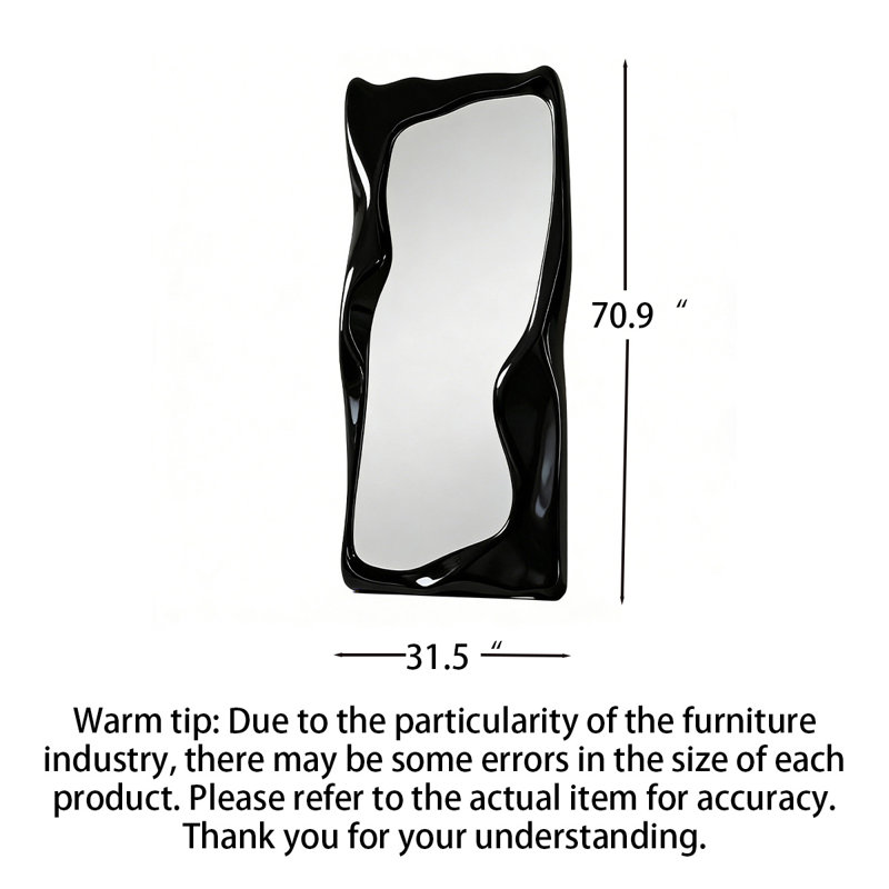 Miroir Nordic Unique, 70.87" H x 31.5" W, Black