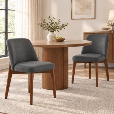 Ensemble de 2 chaises de cuisine modernes en similicuir l 20,3 po avec pieds en bois massif faciles à nettoyer