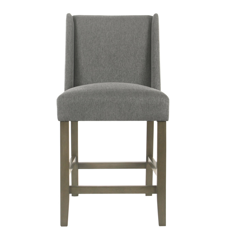 Rugeley Upholstered Counter Stool, Pewter
