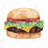 Watercolor All Dressed Cheeseburger - Framed Canvas Art