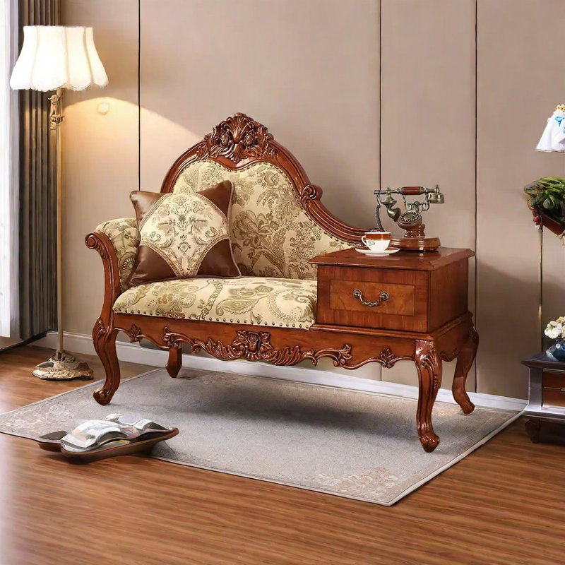 Magnifique fauteuil inclinable fabriqué à la main, Accoudoir à gauche (vu de face)