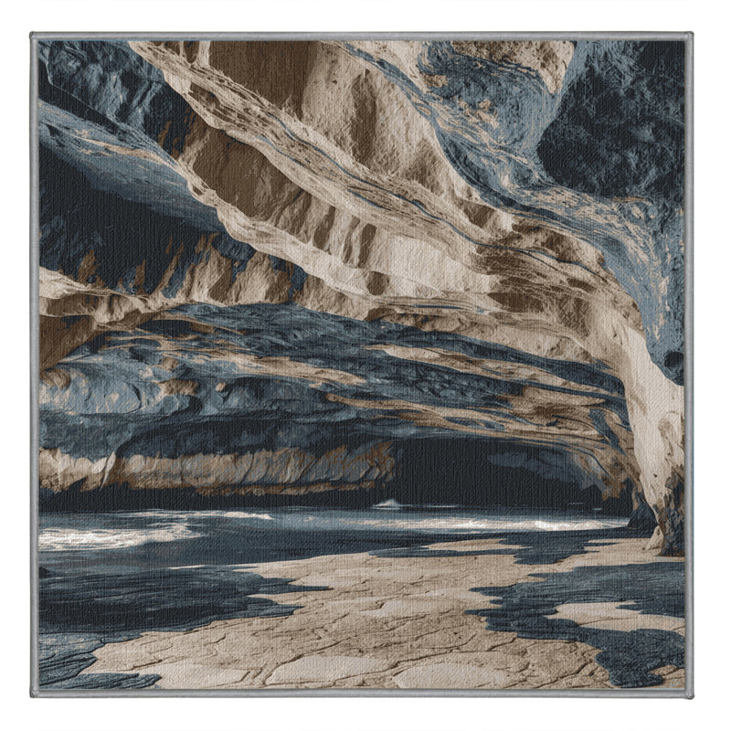  Tapis lavable Coastal Cave, Carré 8 pi