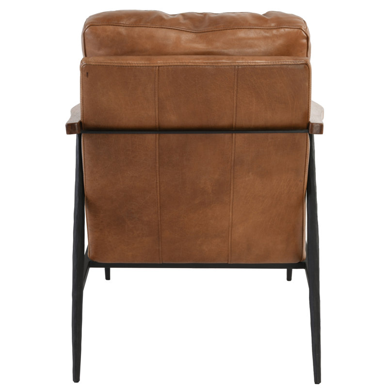 Arnold Leather Club Chair, Brown/Black, Antique Brown/Brown